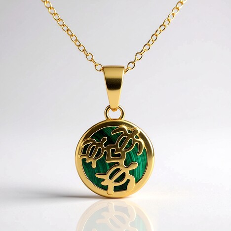 Collana in argento con Malachite