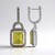 Boucles d'oreilles en argent et Citrine jaune citron (Annette classic)