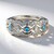 Anello in argento con Apatite Blu Neon e Zaffiro Bianco