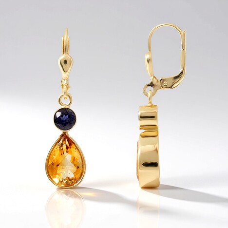 Boucles d'oreilles en or et Citrine (CUSTODANA)
