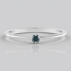 Anello in argento con Diamante Blu I3