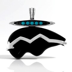 Ciondolo in argento con Agata Nera (Desert Chic)