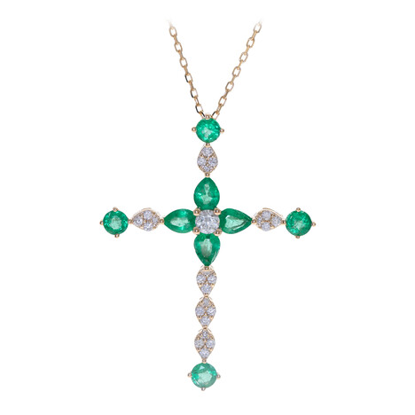 Collier en or et Emeraude de Zambie AAA (CIRARI)