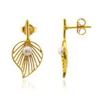 Pendientes en plata con Perla blanca Freshwater (Joias do Paraíso)