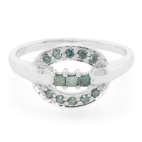 Fancy-Diamant-Silberring