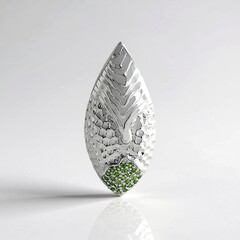 Ciondolo in argento con Diopside Russo