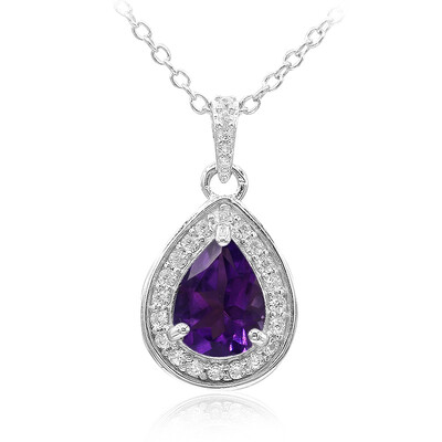Sambia-Amethyst-Silberhalskette