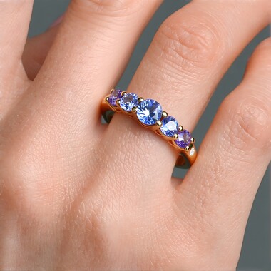 9K Unheated Tanzanite Gold Ring