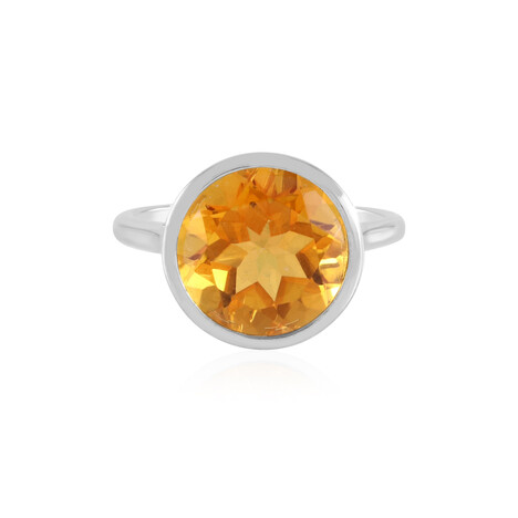 Bague en argent et quarz orange (MONOSONO COLLECTION)