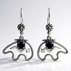 Orecchini in argento con Agata Nera