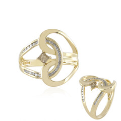 Anello in oro con Diamante Champagne I2 (de Melo)