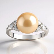 Anillo en plata con Perla Ming durazno (TPC)