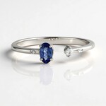 Anello in argento con Zaffiro Ceylon Blu