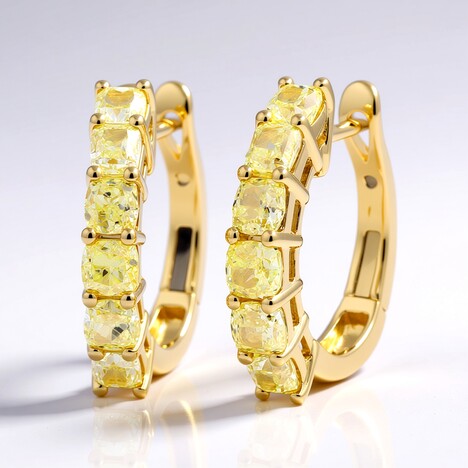 Boucles d'oreilles en or et Diamant SI2 jaune (CIRARI)
