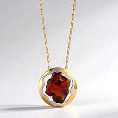 Collana in argento con Ambra Baltica Cognac (dagen)
