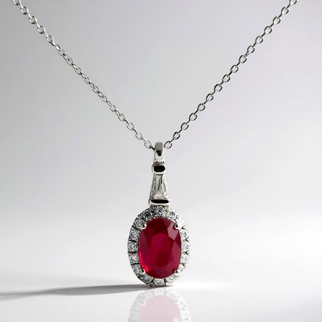 Collier en or et Rubis AAA du Mozambique