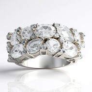 Bague en argent et Topaze blanche
