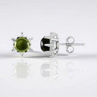 Boucles d'oreilles en argent et Vésuvianite