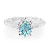 Anello in argento con Fluoroapatite Verde
