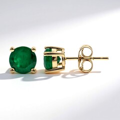 Orecchini in oro con Smeraldo Zambia AAA