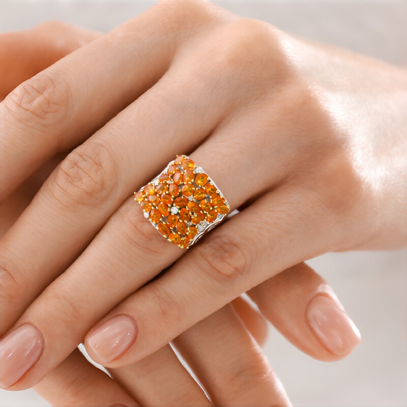 Mexican Fire Opal Silver Ring (Dallas Prince Designs)