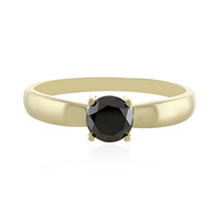 Gouden ring met een zwarte diamant