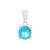 Paraiba Color Topaz Silver Pendant