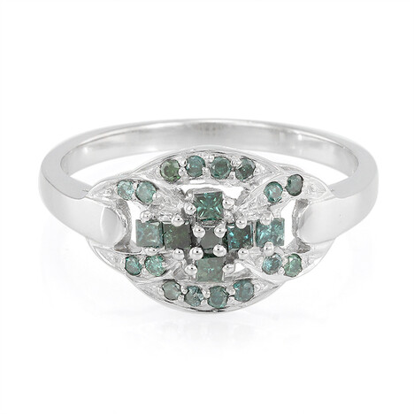 Fancy Diamond Silver Ring