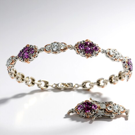 Bracciale in argento con Granato Magenta (Gems en Vogue)