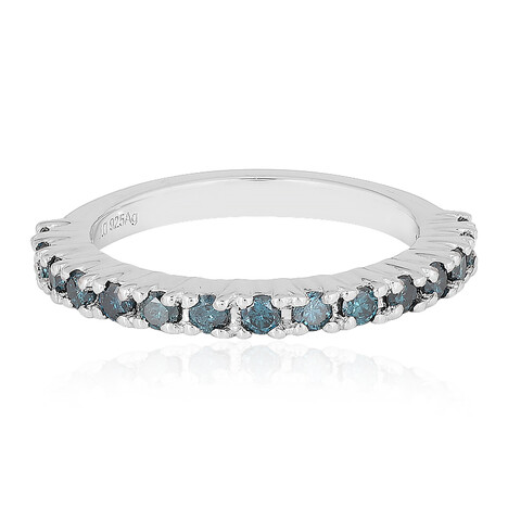 Anillo en plata con Diamante azul I3