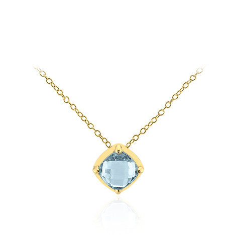 Himmelblauer Topas-Silberhalskette