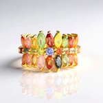 Anello in argento con Zaffiro Fancy