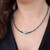 Stalen halsband met een Braziliaanse Aquamarijn (Riya)