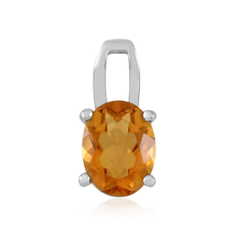 Orange Quartz Silver Pendant