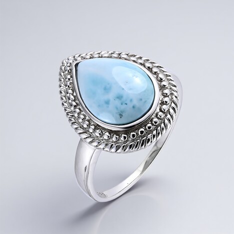 Anello in argento con Larimar