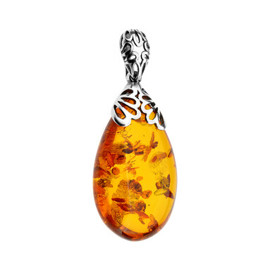 Pendentif en argent et Ambre baltique (dagen)