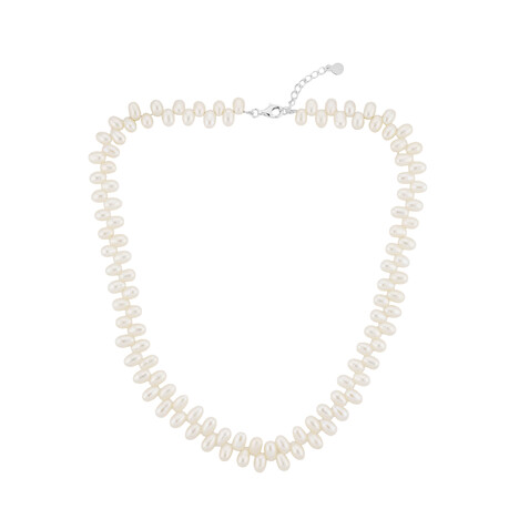 Collana in argento con Perla d'Acqua Dolce Bianca (TPC)