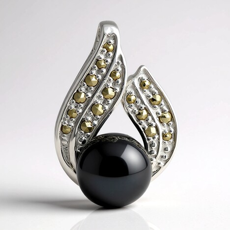 Ciondolo in argento con Perla Tahitiana (Annette classic)