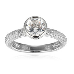 White Topaz Silver Ring (Adela Silber)