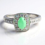 Bague en argent et Chrysoprase impériale
