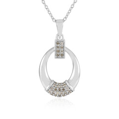 Zilveren halsketting met I2 Bruine Diamanten