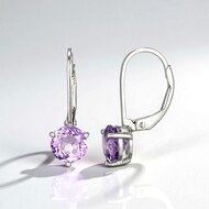 Pendientes en plata con Amatista Rosa de Francia