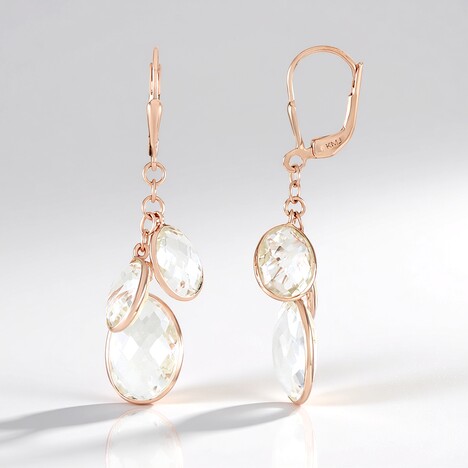 Orecchini in argento con Quarzo Bianco (KM by Juwelo)