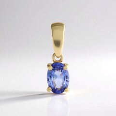 Ciondolo in oro con Zaffiro Ceylon Blu