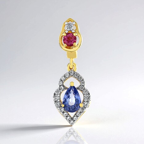Ciondolo in argento con Zaffiro Ceylon Blu (non riscaldato)