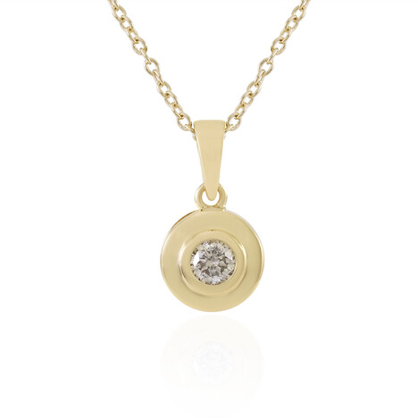 Zilveren halsketting met een I2 Bruine Diamant