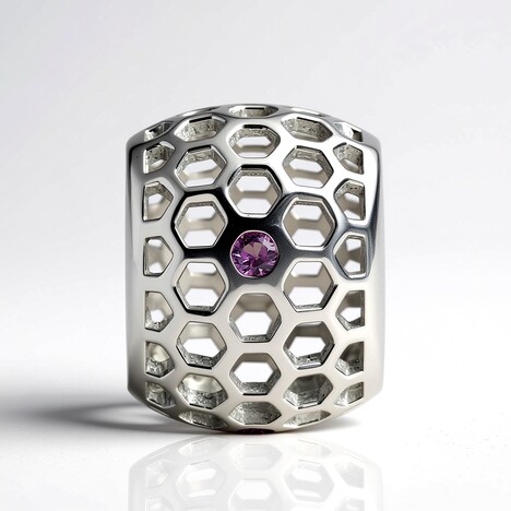 Charm in argento con Zaffiro Rosa (Annette)
