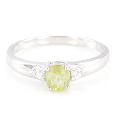 Bague en argent et Tourmaline cuprifère