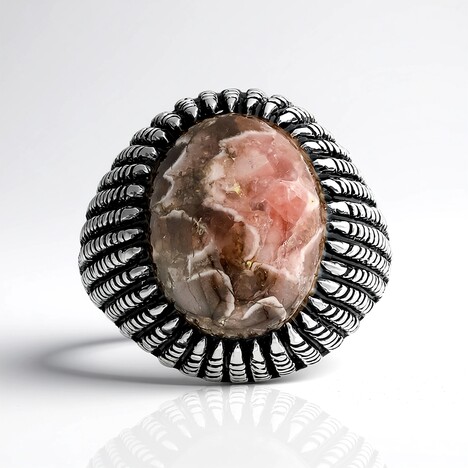 Anello in argento con Rodocrosite (Jones Lee)