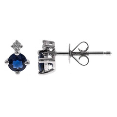 Blauer Ceylon-Saphir-Goldohrringe